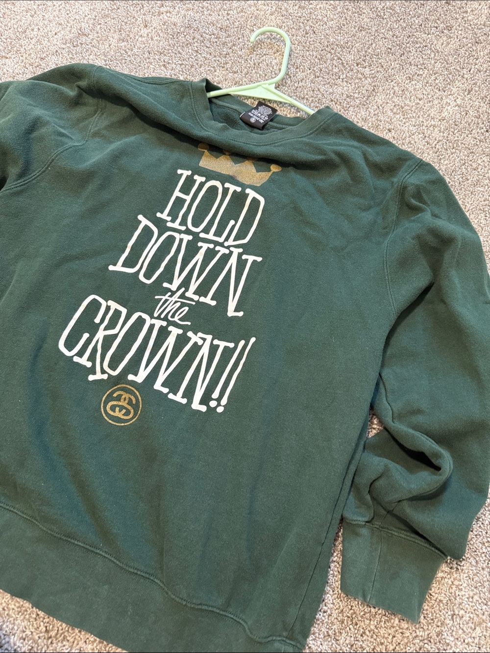 Stussy Green Graphic Sweatshirt - Hold Down The Crown - Picture 6 of 6